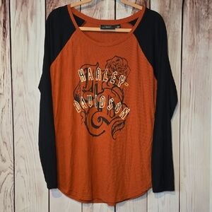 Harley-Davidson Women's Ribbed Long Sleeve Tee Size XL